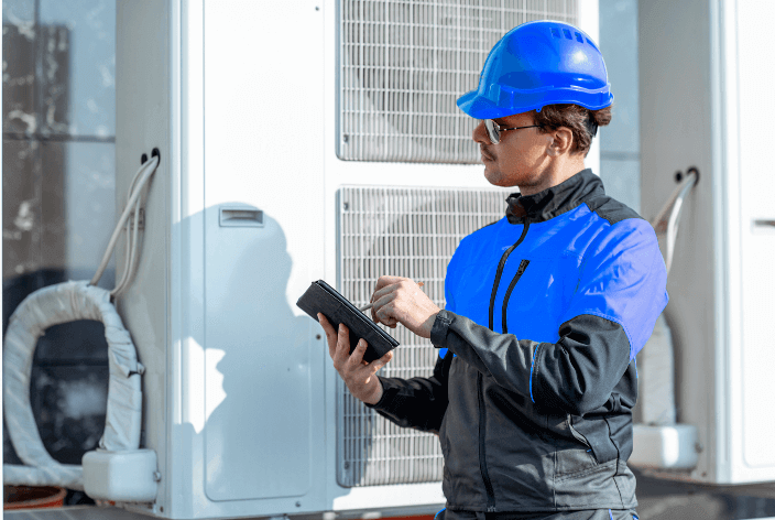 Man repairing air conditioner